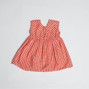 Old navy red-orange gingham picnic dress